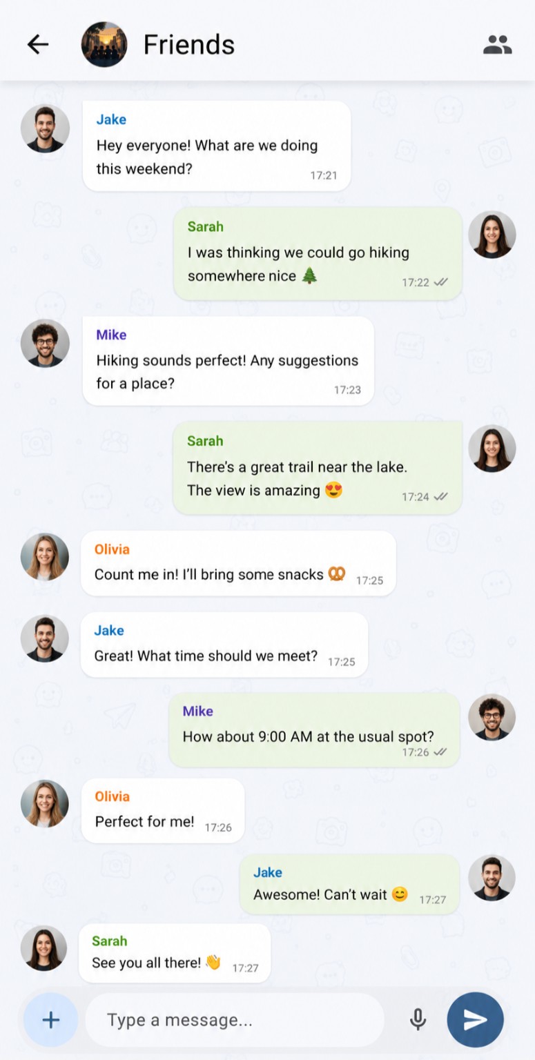 FF Chat group conversation